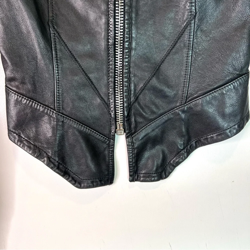 All Saints Calle Blazer Leather Jacket Black Size 00